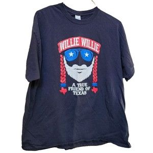 Black Willie Nelson T-Shirt XL A True Friend of Texas Country Music